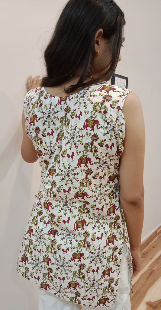 RangSangam Sleeveless Kurti