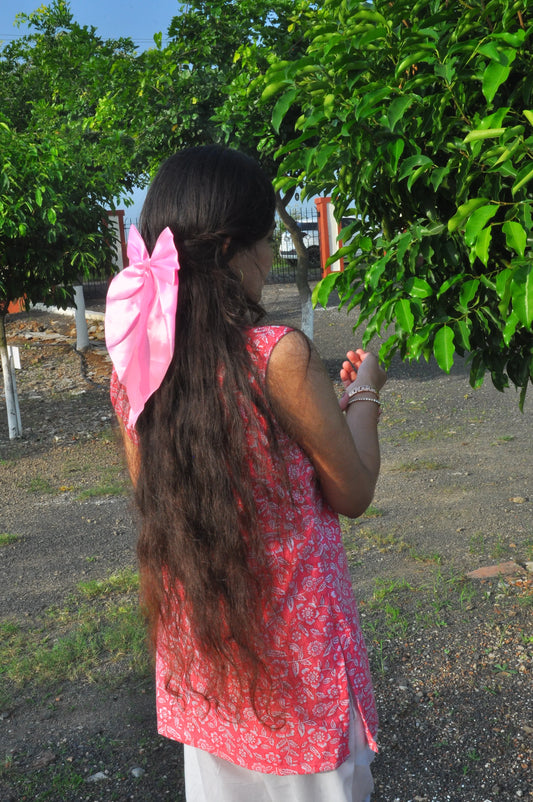 Shreevaan Pink Printed Cotton Short Kurti - Shreevaan