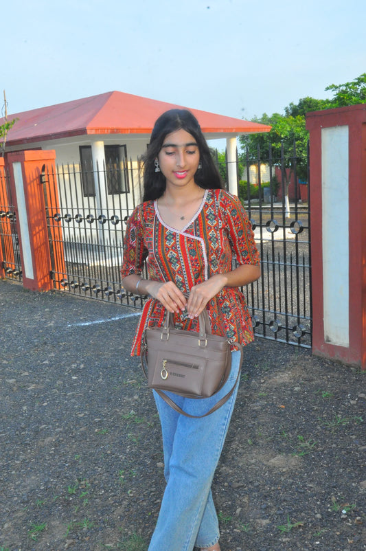 Shreevaan Jaipuri Print Short Kurti for Women - Shreevaan