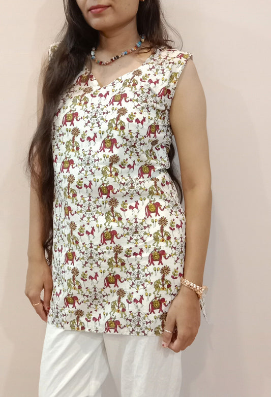RangSangam Sleeveless Kurti